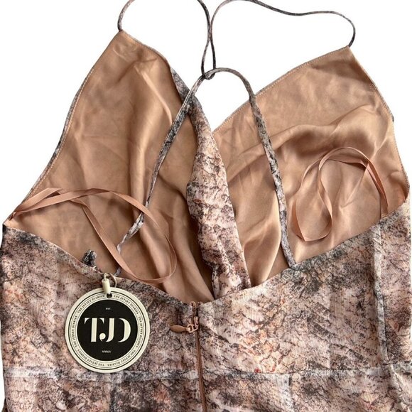 TJD - The Jetset Diaries Basilisk Snake Print Mini Dress, Large - Picture 3 of 6